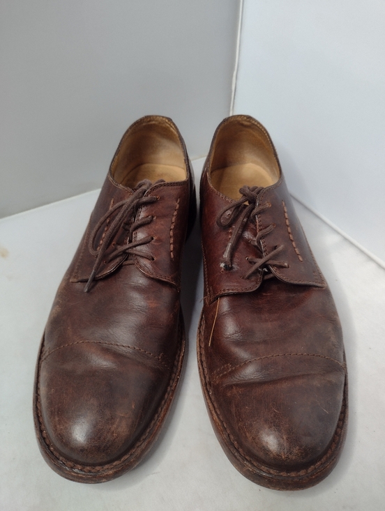 Frye Mens Leather Oxford Brown 11 Lace Up Dress Shoes Distressed B16